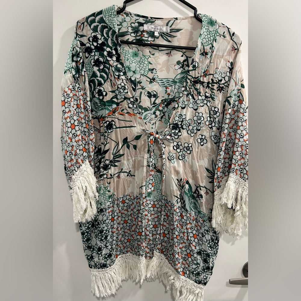 Zara Trafaluc Floral Print Kimono